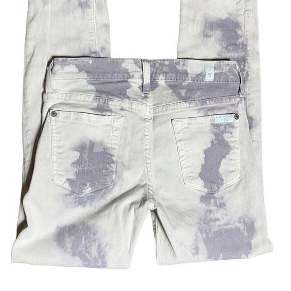 7 For all Mankind Purple Tye Dye Skinny Jeans Size 26 - Picture 1 of 4